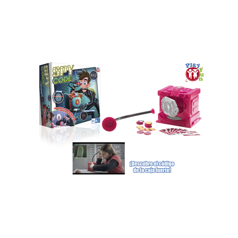 SPY CODE. Juego infantil con look espías donde tienes que descubrir el código secreto de una caja fu