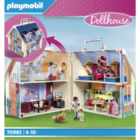 Playmobil - casa de muñecas maletín (70985)
