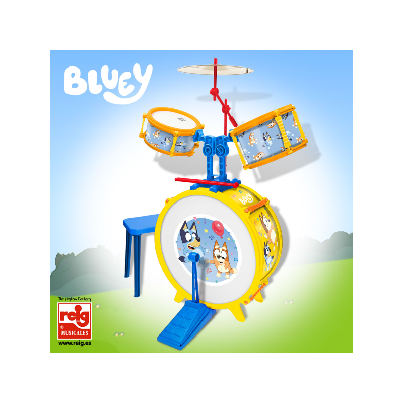 BATERIA SENCILLA CON BANQUETA BLUEY