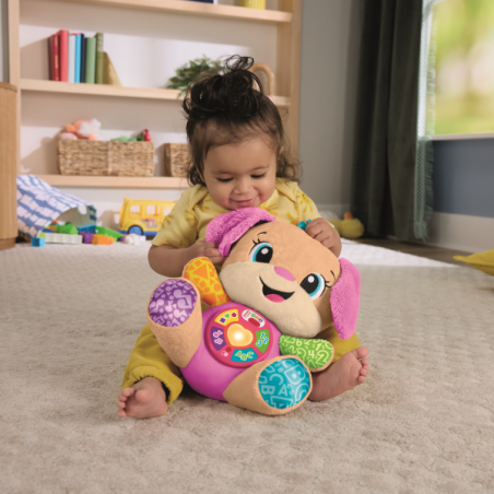 Rie y aprende peluche perrita