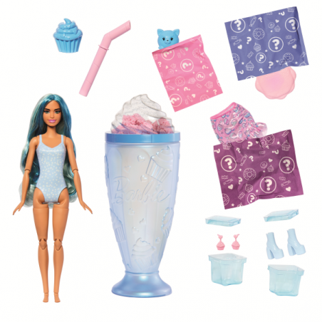 Barbie pop reveal dulces sorpresa con vaso azul