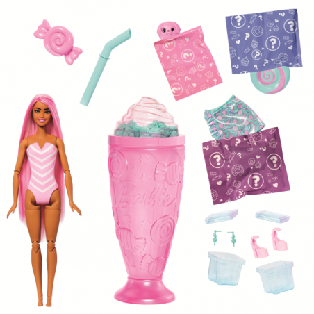Barbie pop reveal dulces sorpresa con vaso rosa
