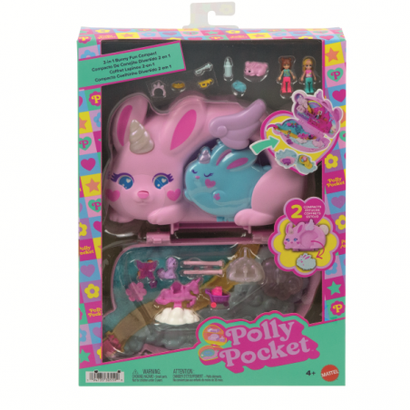 Polly pocket cofre-bolso conejito set de juego para mini muñecas