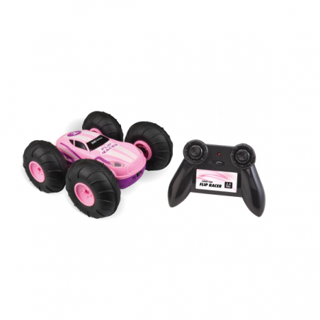 Rc 2 stunt car flip racer rosa (con luz led)