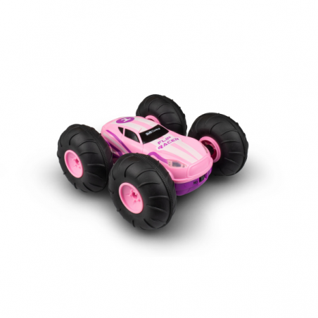 Rc 2 stunt car flip racer rosa (con luz led)