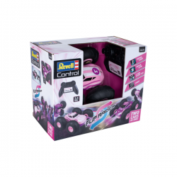 Rc 2 stunt car flip racer rosa (con luz led)