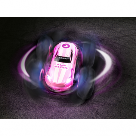 Rc 2 stunt car flip racer rosa (con luz led)