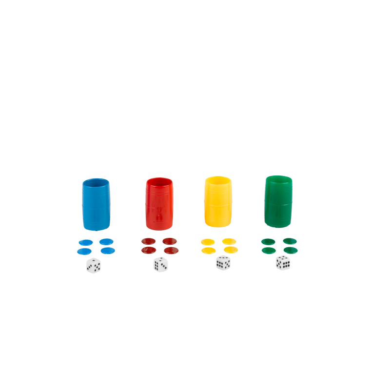 Caja plástico.
Set completo de 4 cubiletes de plástico. Azul, Rojo, Verde y Amarillo. En caja de pl