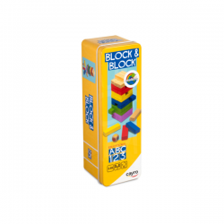 BLOCK AND BLOCK DE MADERA EN CAJA DE METAL