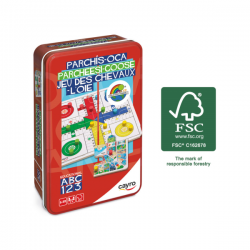PARCHIS - OCA DE MADERA EN CAJA DE METAL