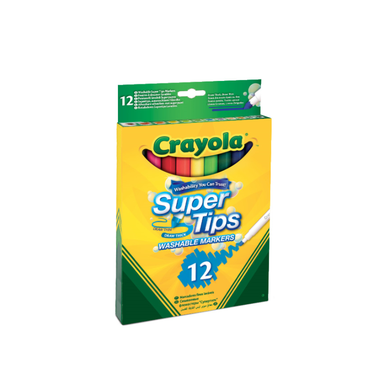 12 ROTULADORES SUPER PUNTA SUPER TIPS LAVABLES