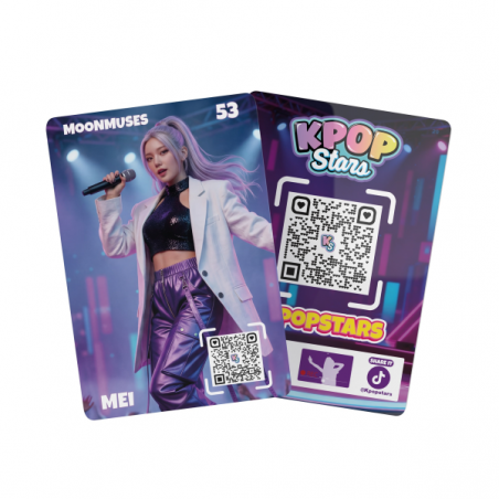 Kpop stars sobre 6 photocards interactivas