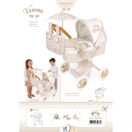 Coche muñeca plegable con sombrilla verona 60cm