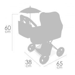 Coche muñeca plegable con sombrilla verona 60cm