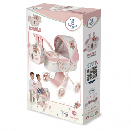 Coche de muñeca plegable con mochila koala 60cm
