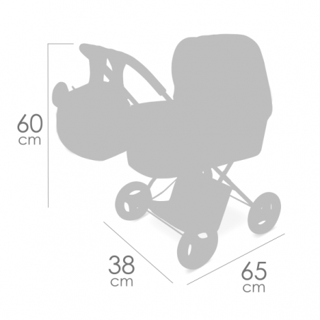 Coche de muñeca plegable con mochila koala 60cm