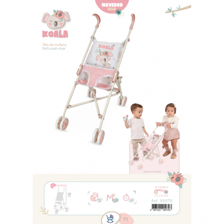 Silla de muñeca plegable koala 56cm