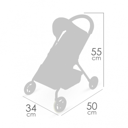 Silla de muñecas con capota tulipe 55cm