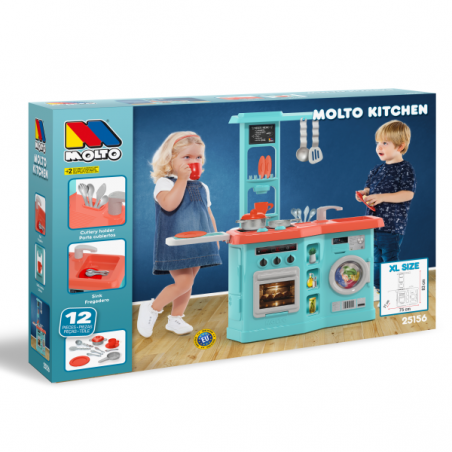 Cocina con planchador azul