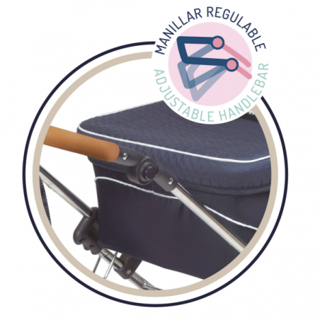 Coche de muñecas "reborn" plegable con sombrilla vintage 90cm