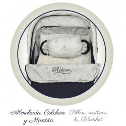Coche de muñecas "reborn" plegable con sombrilla vintage 90cm