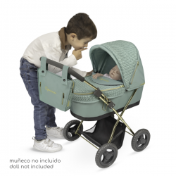 Coche de muñecas plegable con sombrilla y bolso capriccio 60cm