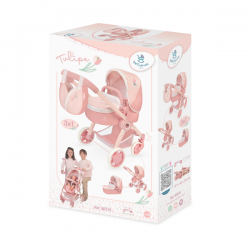 Coche de muñecas 3x1 plegable tulipe 70cm