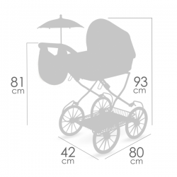 Coche de muñecas plegable con sombrilla tulipe 81cm