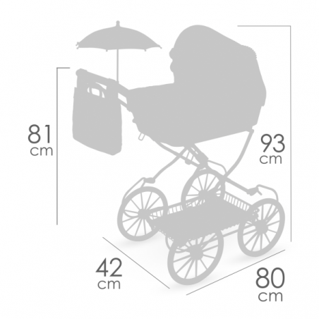 Coche muñecas plegable con sombrilla sophie 81cm