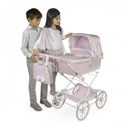 Coche muñecas "reborn" plegable con sombrilla 90cm