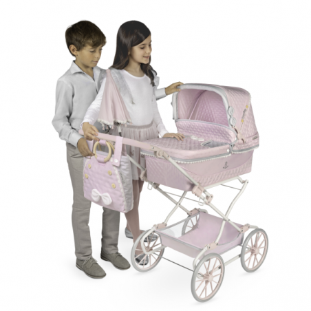 Coche muñecas "reborn" plegable con sombrilla 90cm