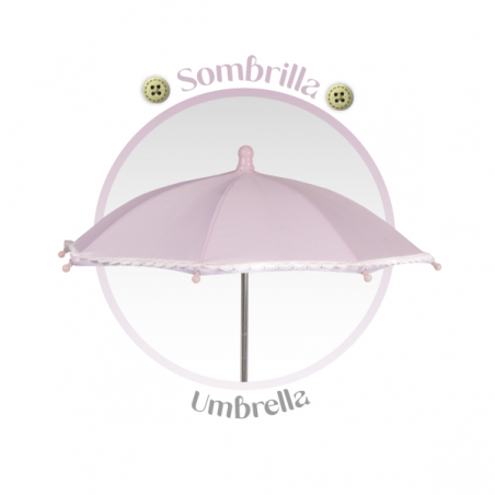Coche muñecas "reborn" plegable con sombrilla 90cm