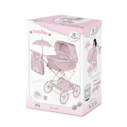 Coche muñecas "reborn" plegable con sombrilla 90cm