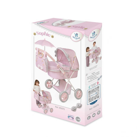 Coche de muñecas plegable con sombrilla sophie 60cm