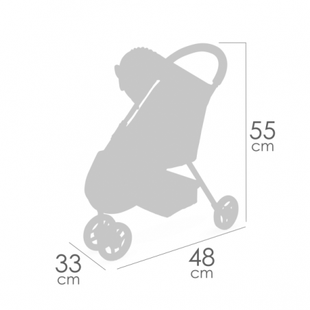 Silla de muñecas 3 ruedas sophie 55cm