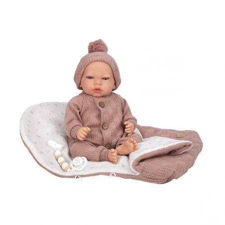 Reborn elba rosa con saco dormir 40 cm