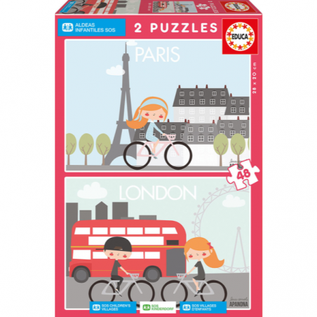 PUZZLE 2X48 PIEZAS PARIS Y LONDRES APANONA Revise bien el etiquetado y compruebe que los productos c