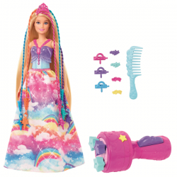Barbie dreamtopia princesa trenzas de colores