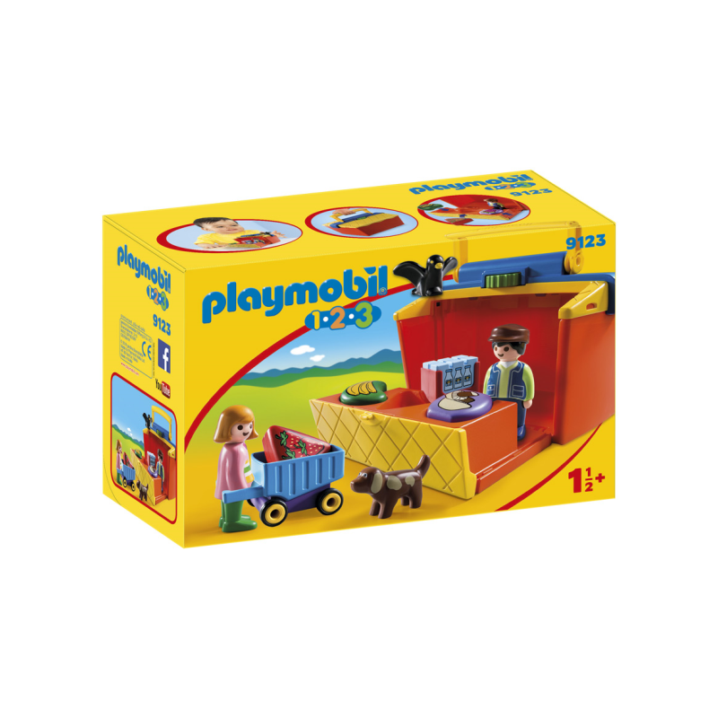 Playmobil 1.2.3 mercado maletin. Siempre hay que revisar bien el etiquetado y comprobar que los jugu