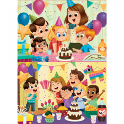 Puzzle madera 2x50 piezas fiesta de cumpleaños