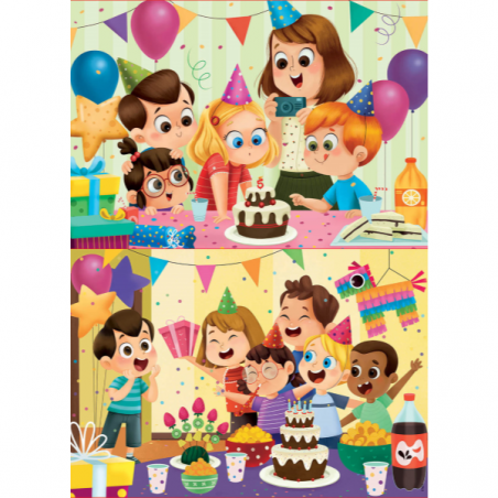 Puzzle madera 2x50 piezas fiesta de cumpleaños