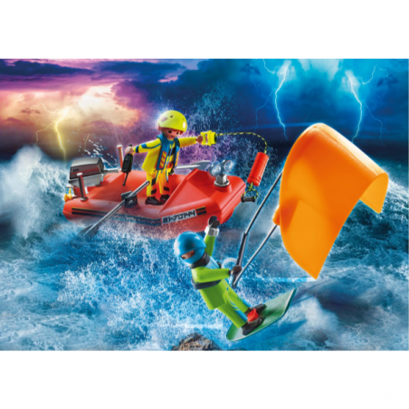 Rescate maritimo: rescate de kitesurfer con bote playmobil city action