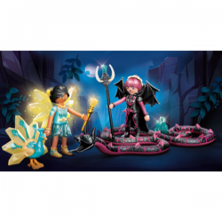 Playmobil mundo magico crystal fairy y bat fayri con animales del alma
