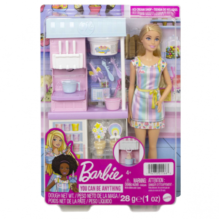 Barbie y su heladeria muñeca rubia