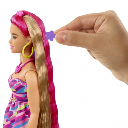 Barbie totally hair pelo extralargo flor