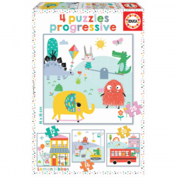 PUZZLE PROGRESIVO 12+16+20+25 PIEZAS LEMON RIBBON