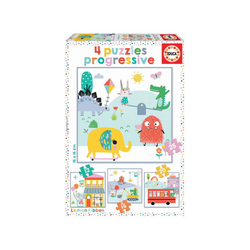 PUZZLE PROGRESIVO 12+16+20+25 PIEZAS LEMON RIBBON
