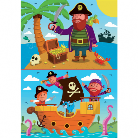 Puzzle 2x20 piezas piratas