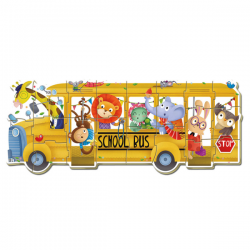 Baby puzzle school bus animales
