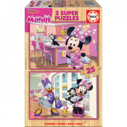 PUZZLE MADERA 2X25 PIEZAS MINNIE HAPPY HELPERS